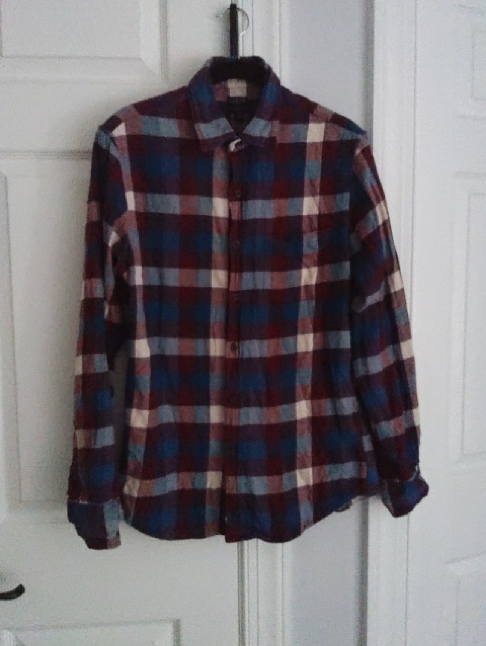 J. CREW💥Nwot💥Men's Plaid Button-Down Shirt in Blue, Burgundy, Cream